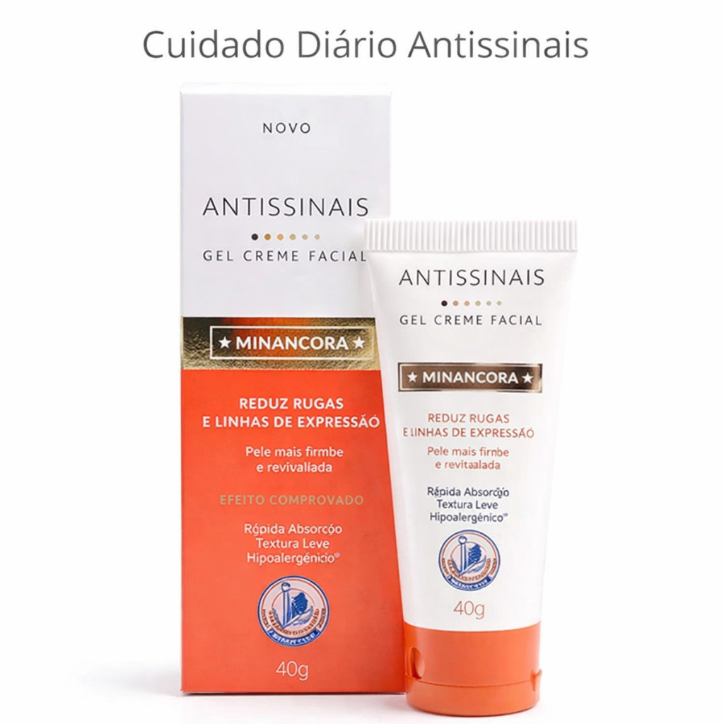 Gel Creme Facial Minâncora Antissinais 40g. Todo Tipo De Pele Dia/noite