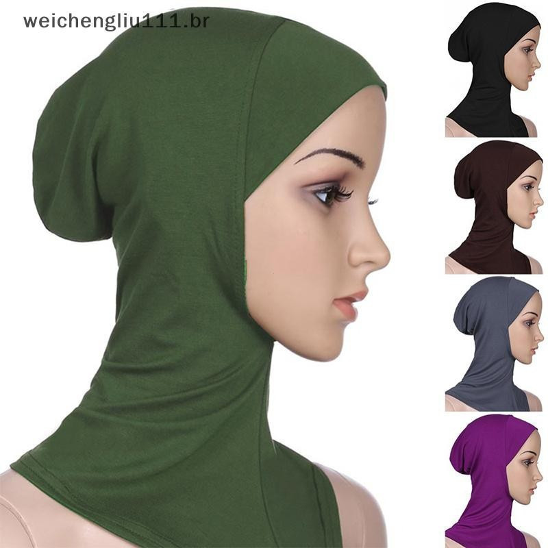 # weicheng Mulheres Senhora Ninja Capa De Cabeça Algodão Lenço Muçulmano Interior Hijab Caps Cachecol Chapéu .