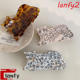 Grampo De Cabelo De Desenho Animado LANFY , Ácido Acético | Garra Animal De Acetato , Acessórios Y2k Cheetah Shark Clip