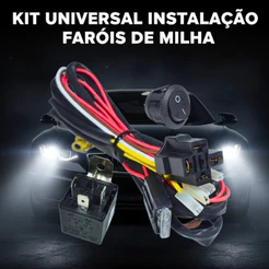 CHICOTE INSTALAÇÃO UNIVERSAL FAROL LED MILHA AUXILIAR 12 VOLTS