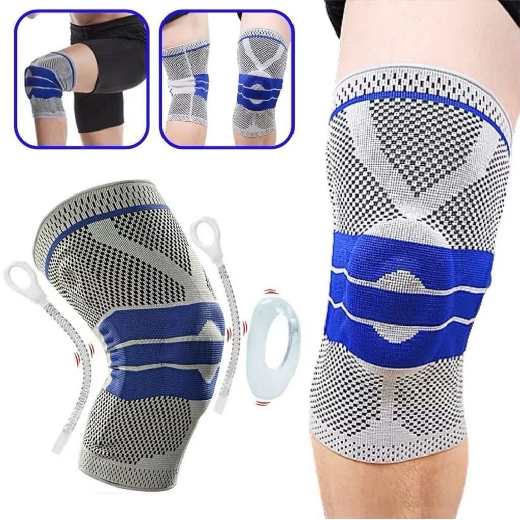 Kit 2/1 Joelheira Esportiva Compressão 3D Ortopedica Com Silicone e Aço Treino Alívio Dor Joelho