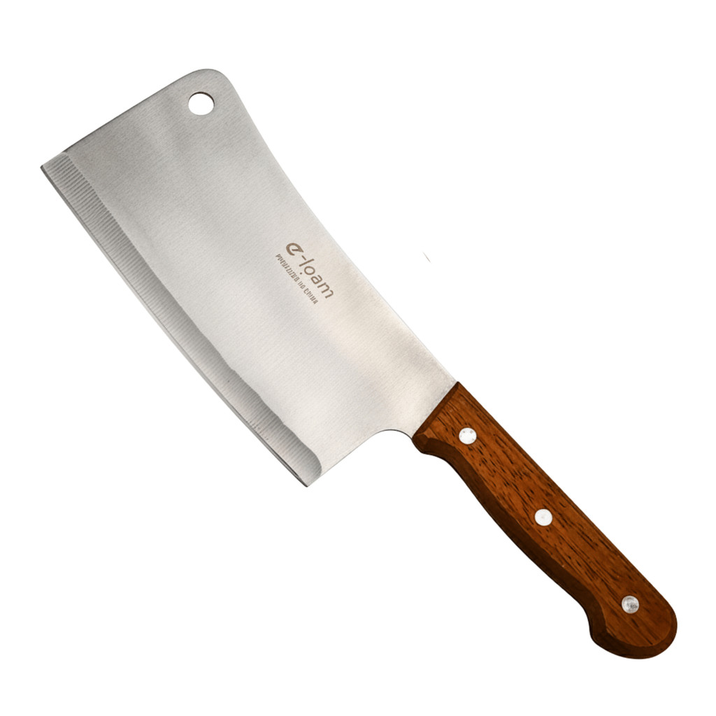 Faca Cutelo de Cozinha E-loam – Lâmina em Aço Inoxidável e Cabo de Madeira