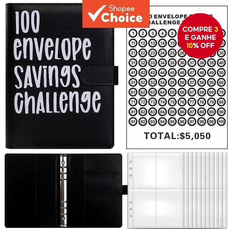 Flipbook Do Desafio De Poupança De 100 Envelopes Casal | Caderno De Gerenciamento De Dinheiro Para Parceiros em Oferta na Shopee