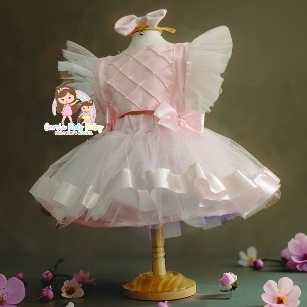 Salopete rosa tematica, minie, galinha pintadinha, jardim encantado, barbie 06 meses a 4 anos em Oferta na Shopee