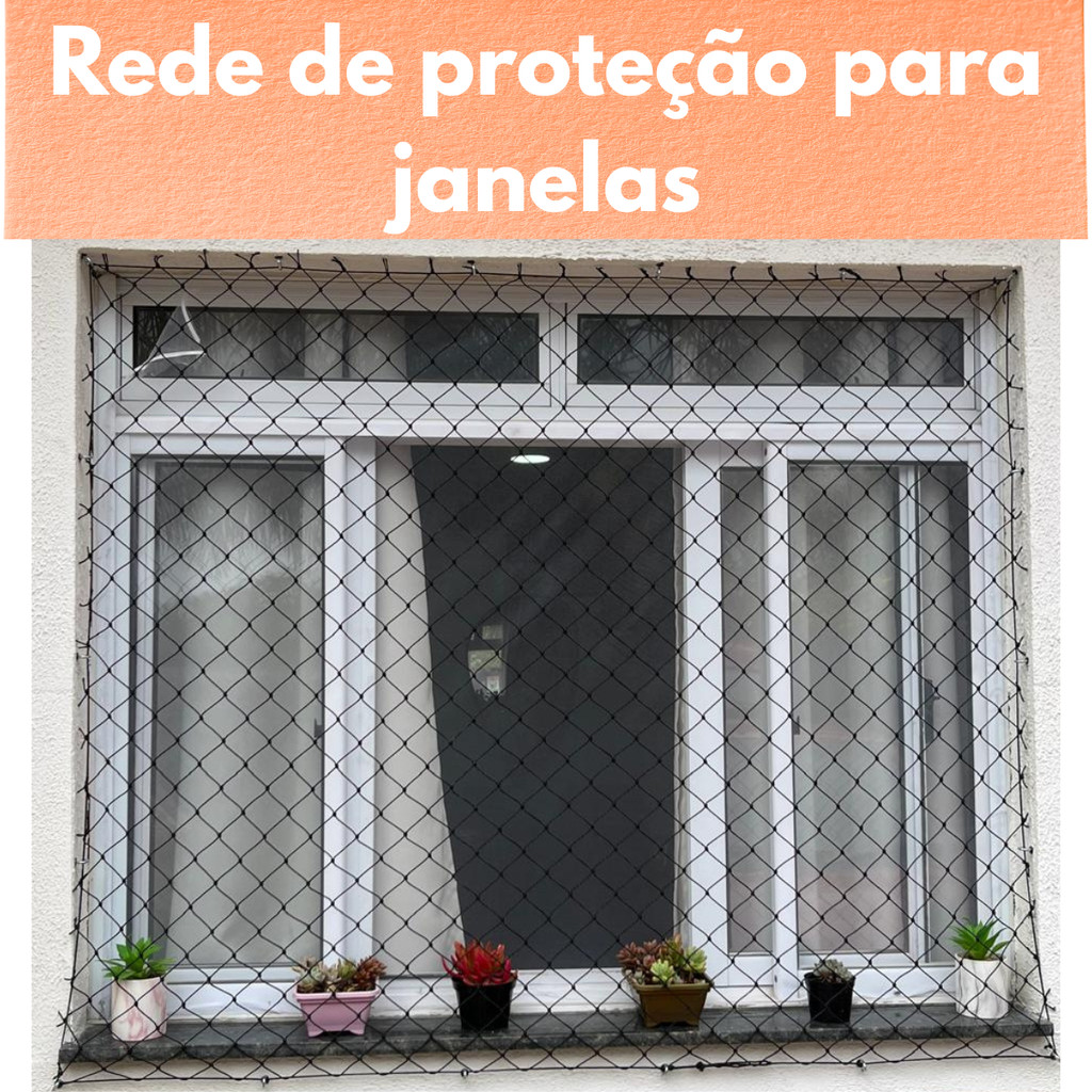 Kit completo rede tela de proteção para janelas de 1,30x1,20 metros em Oferta na Shopee