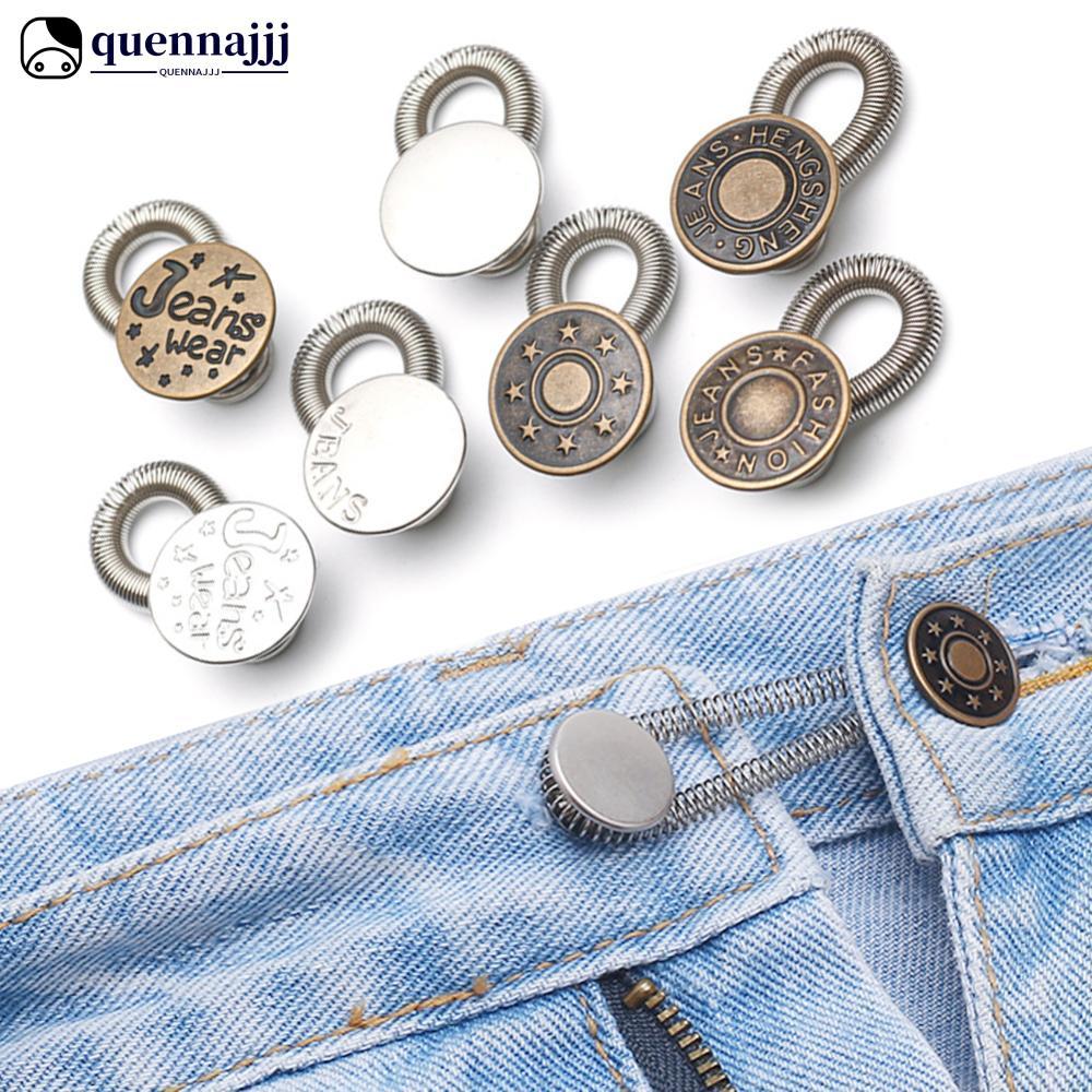 QUENNA 5 Pçs Extensor De Botão De Metal Para Calças Jeans Costura Livre Ajustável Retrátil Extensores De Cintura Expanso