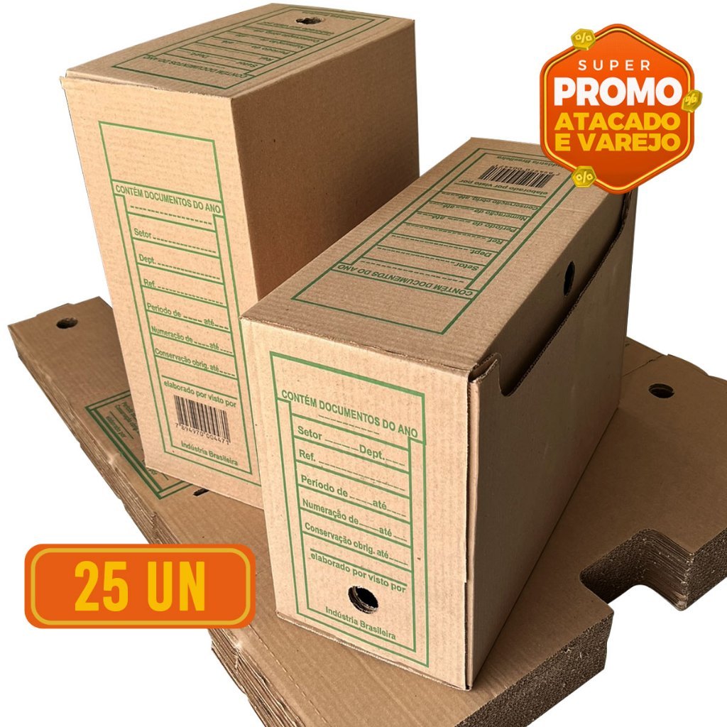 Caixa Arquivo Morto Papelão Ofício 340x133x240mm Goodie Atacado em Oferta na Shopee
