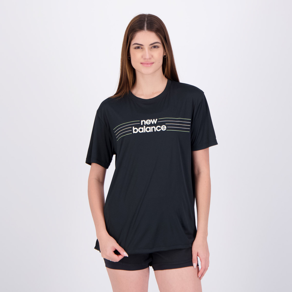 Camiseta New Balance Linear Performance Feminina Preta