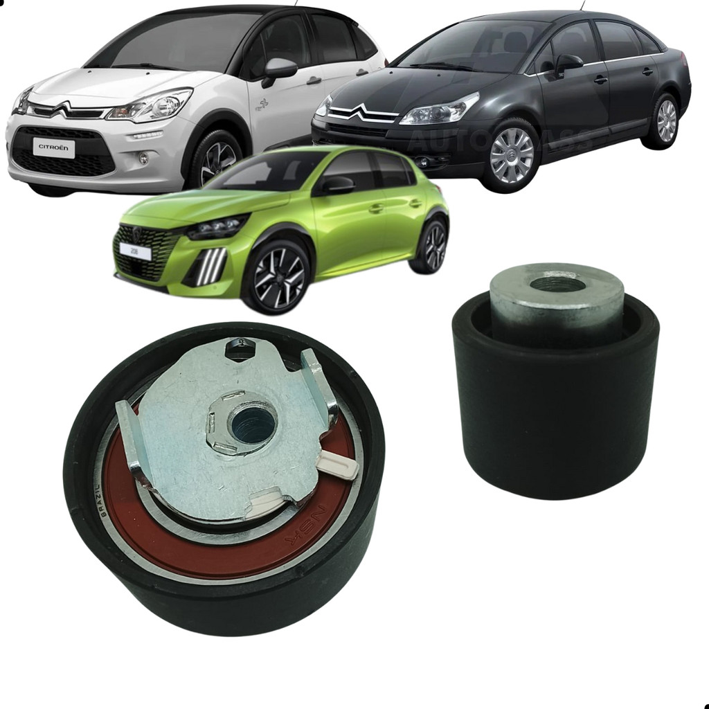 Kit Polia + Tensor Correia Dentada 208 /c3 /c4 1.2 12v 3cc