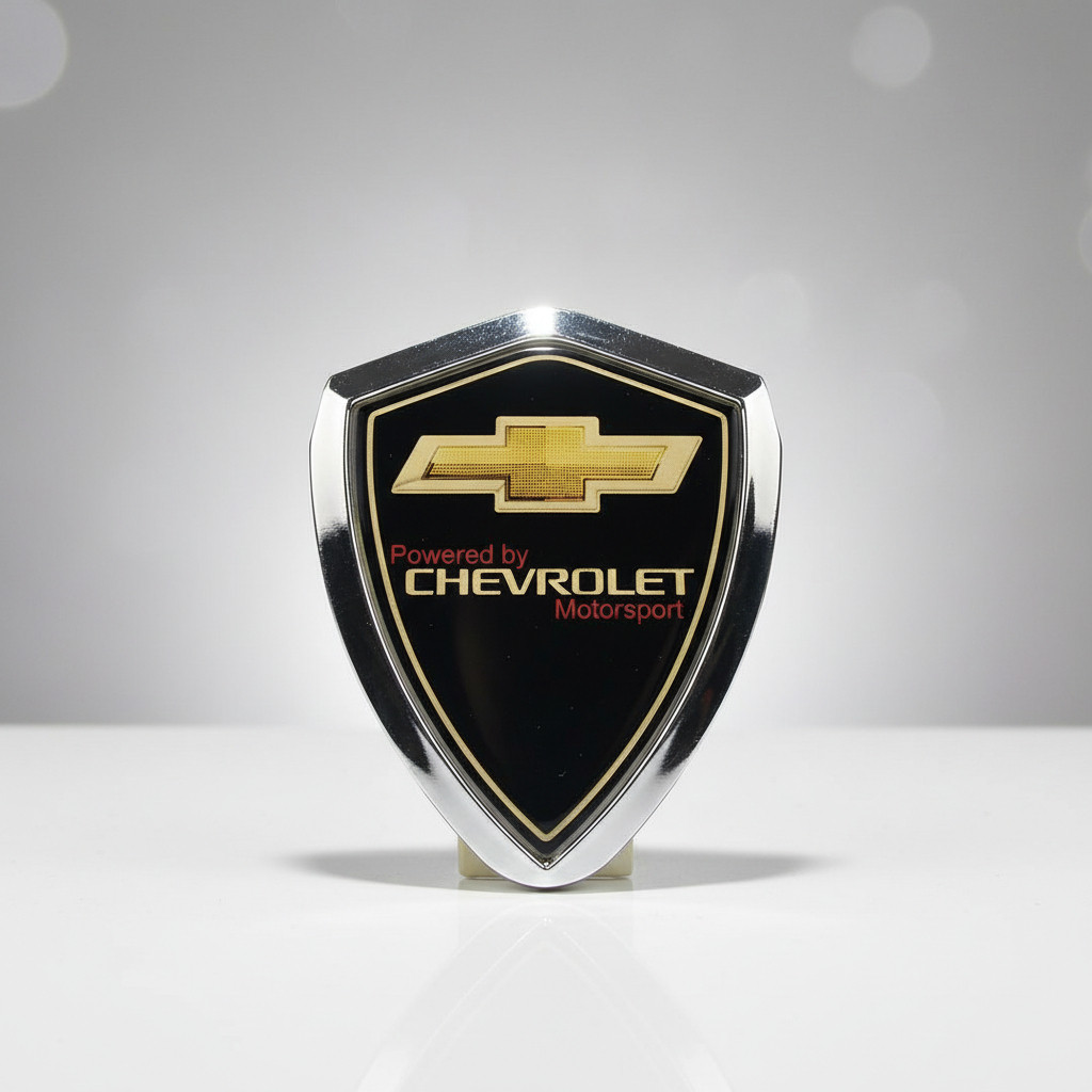 Par Emblema Escudo Chevrolet Fender Brasão Lateral Porta Mala GM Cruze Onix Corsa Celta Montana Captiva