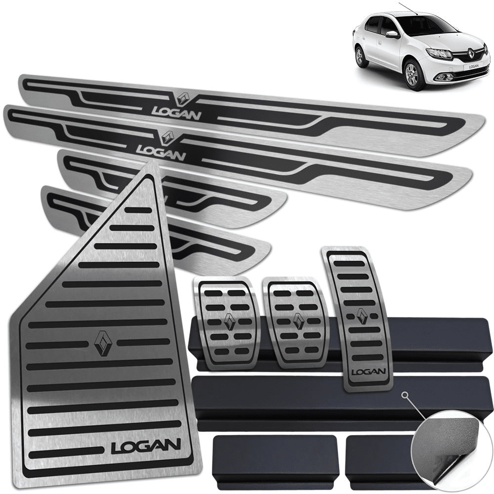 Kit Soleira Pedaleira Descanso Logan 2020 até 2025 A.Relevo