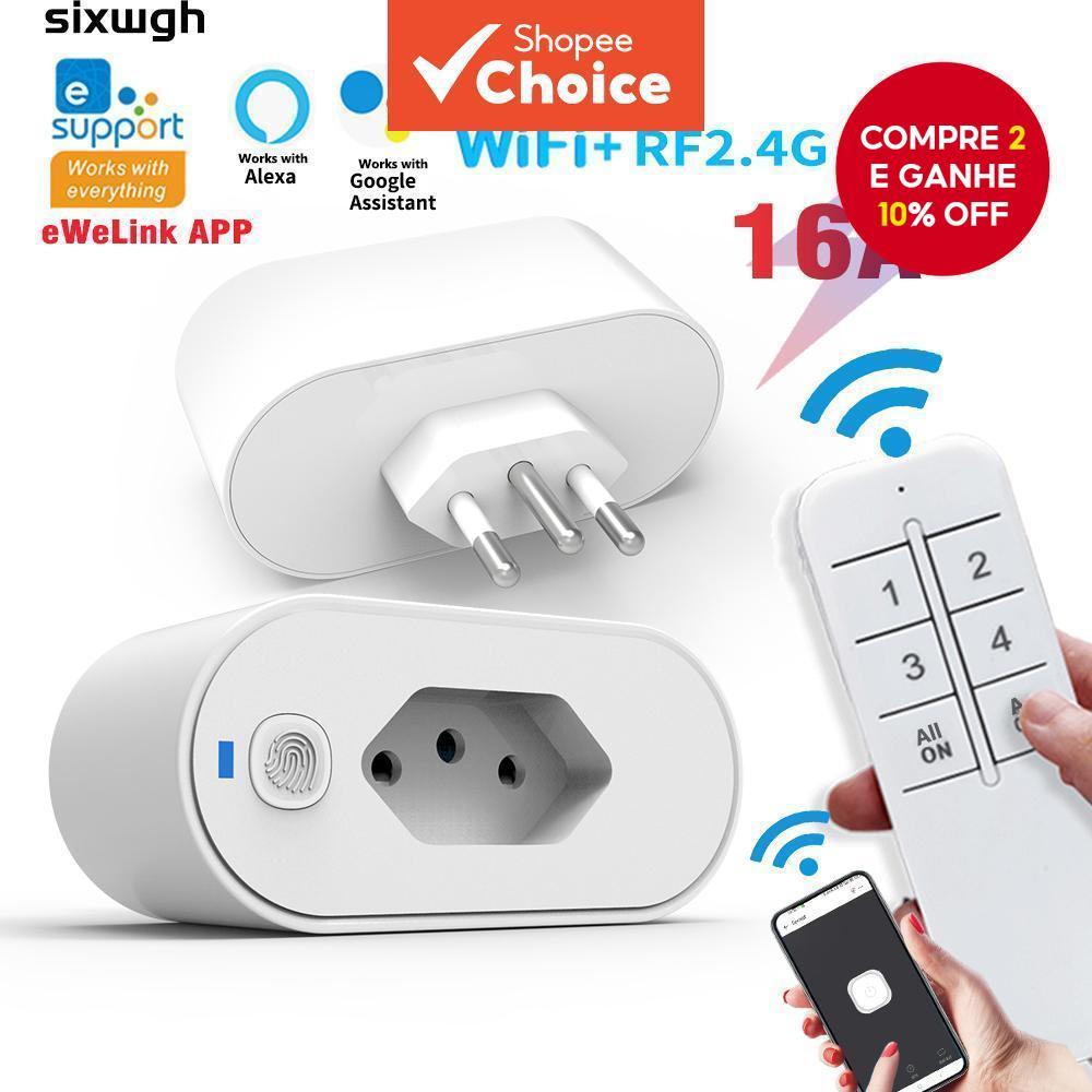 eWeLink Wifi Tomada Inteligente Interruptor De Controle Remoto Suporte App Alexa Google Casa Violeta