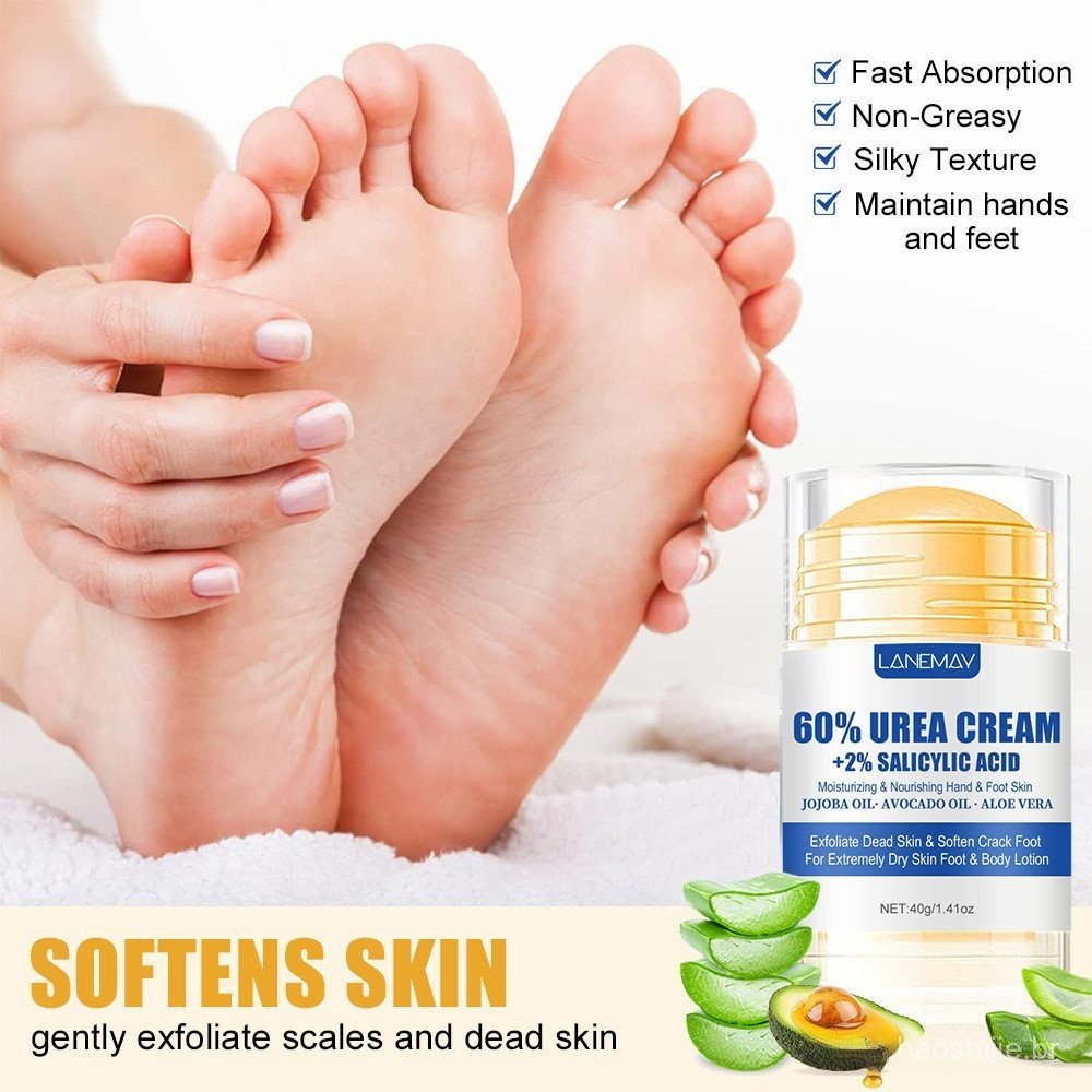 40g Ultra-Hidratante 60 % Creme Para Pés De Ureia Aloe Vera Suavizar Secos E Rachados-Esfoliação Suave Solução Diária Cu
