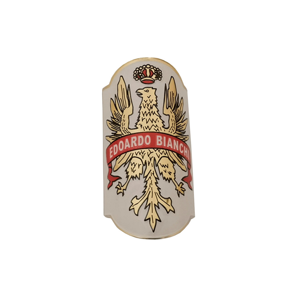 Plaqueta Emblema Adesivo P/ Bike Alumínio - Bianchi Branco