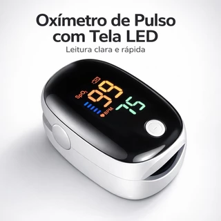 Oxímetro de Pulso Digital SpO2 Monitor de Saturação Oxigênio Batimentos Cardíacos Medidor Saúde Casa