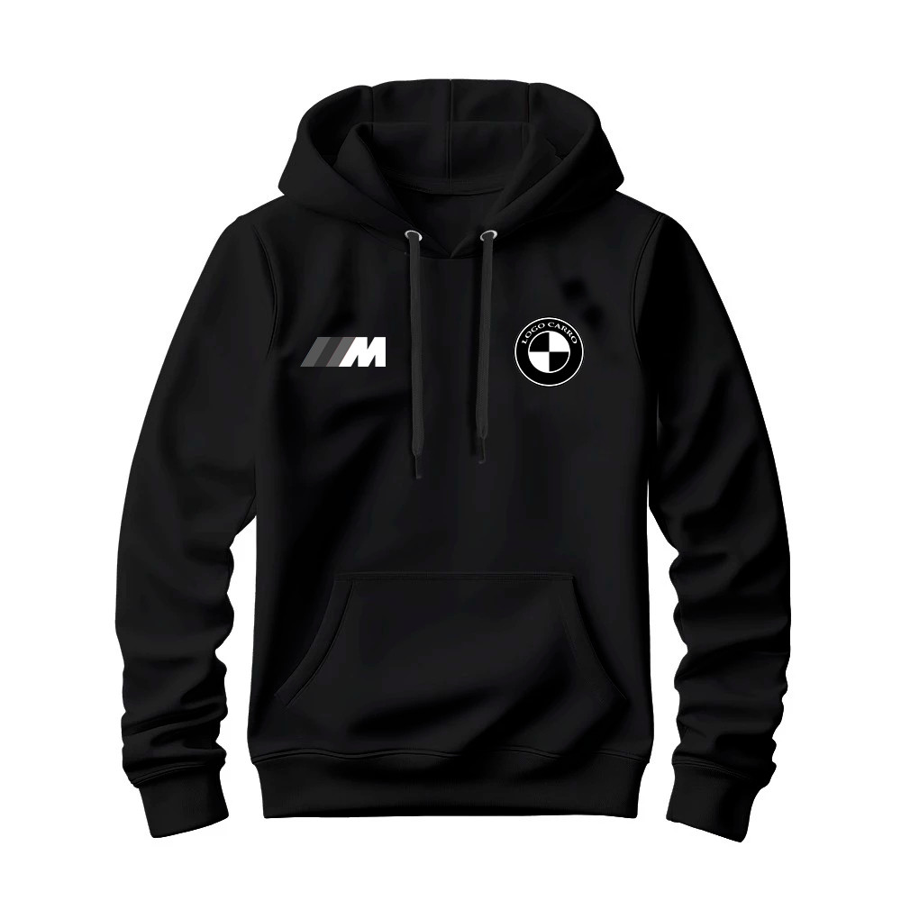 Moletom Masculino Canguru Premium Blusa de Frio Estampado BMW Blusa Frio  Algodão