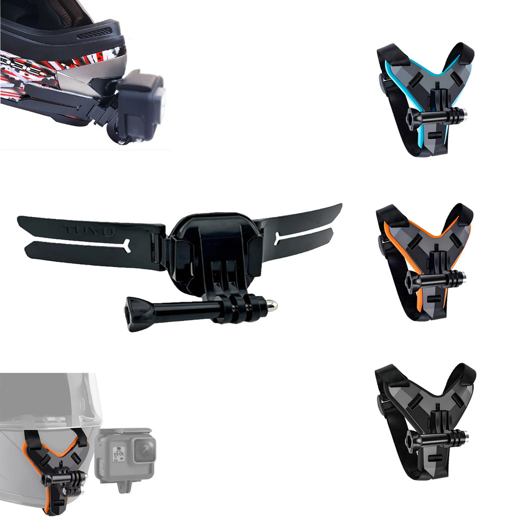 1pcs Câmera de ação Suporte De Capacete Suporte De Montagem No Queixo Geral Preto,Azul,Laranja