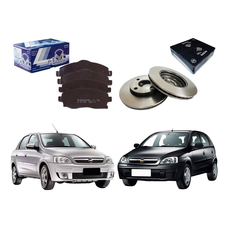Kit Disco Pastilha Dianteira Corsa Novo 1.0 2002 A 2010