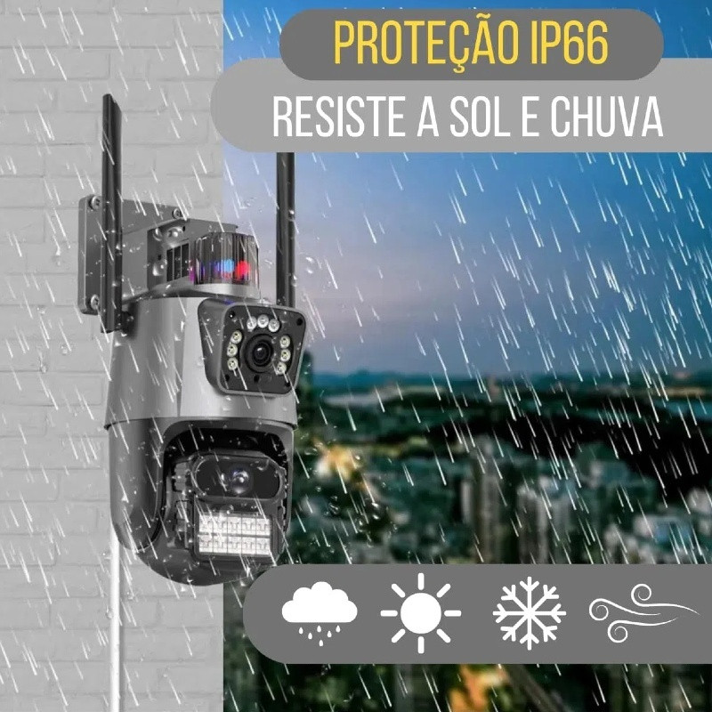 Camera Segurança Externa Lente Dupla 4k 6mp Sirene Policial, com sirene policia + MICROSD 16GB — imagem 2 de 2
