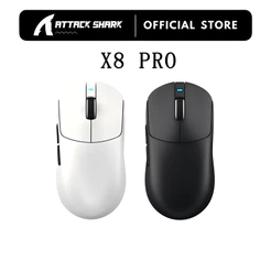 ATTACK SHARK X8 PRO Mouse Para Jogos Sem Fio PixArt PAW3395PRO Sensor 40000 DPI 55g Ultraleve Com/BT/2.4 Ghz Wirelss PC/