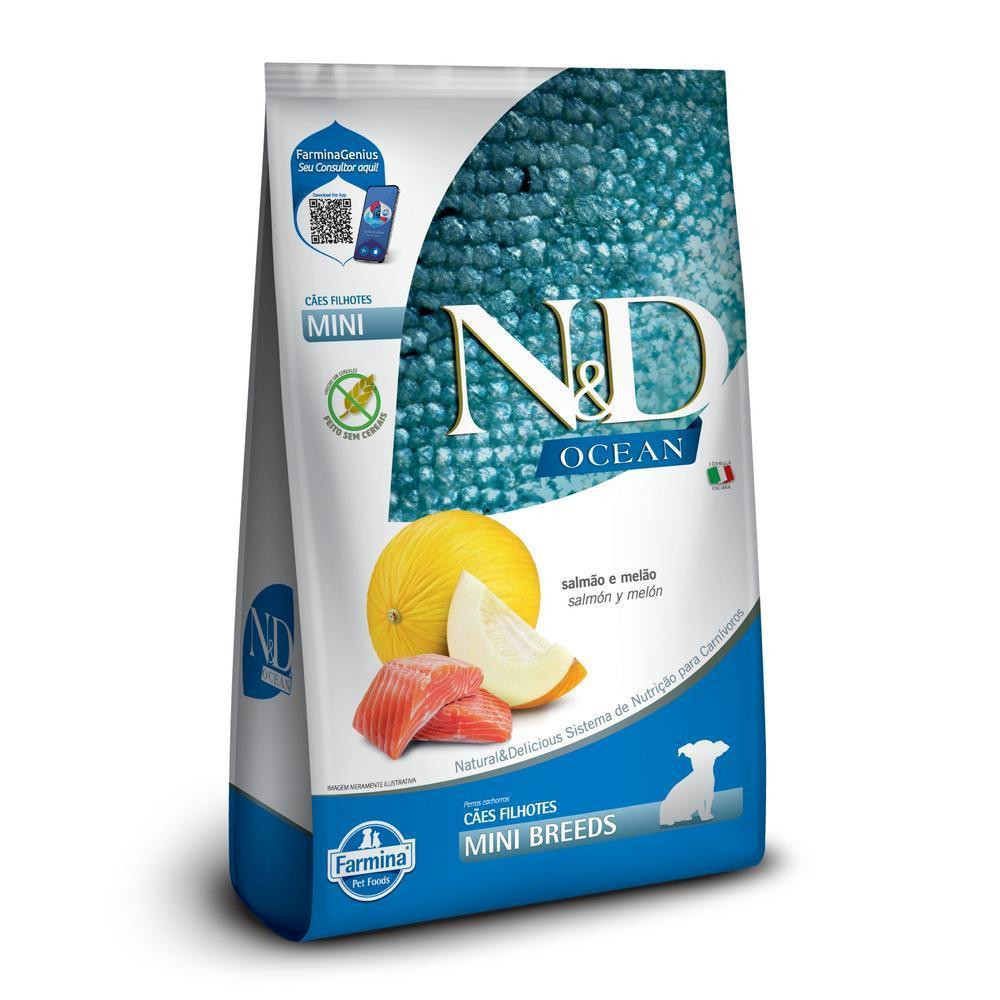 N&D Ocean para Cães Filhotes de Raças Mini e Pequenas Sabor Salmão e Melão 800g