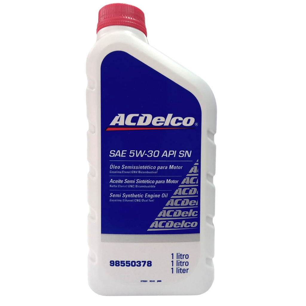 Óleo Lubrificante do Motor ACDelco SAE 5W30 API SN Semissintético 1L em Oferta na Shopee