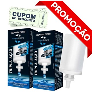 Kit 2 Vela Tripla Ação Alcalina, Carvão Ativado e Prata Coloidal Compatível em Todos Filtro De Barro em Oferta na Shopee