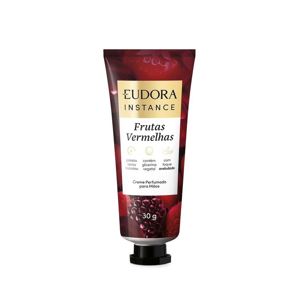 Eudora Instance Creme Perfumado para Mãos Frutas Vermelhas 30g em Oferta na Shopee