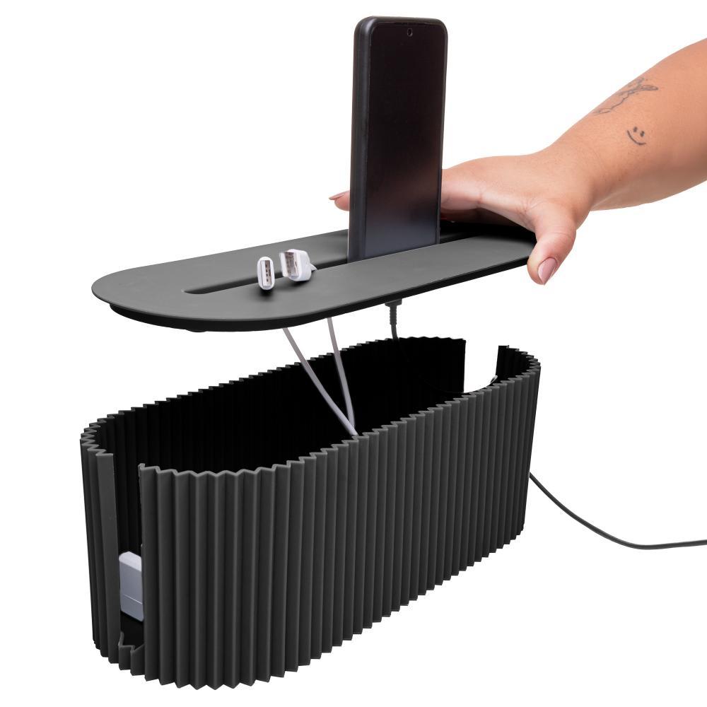 Caixa para Armazenamento de Cabos 33 x 11 x 13cm Preto em Oferta na Shopee