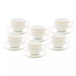 6 Xícaras de Chá Wolff de Porcelana com Pires