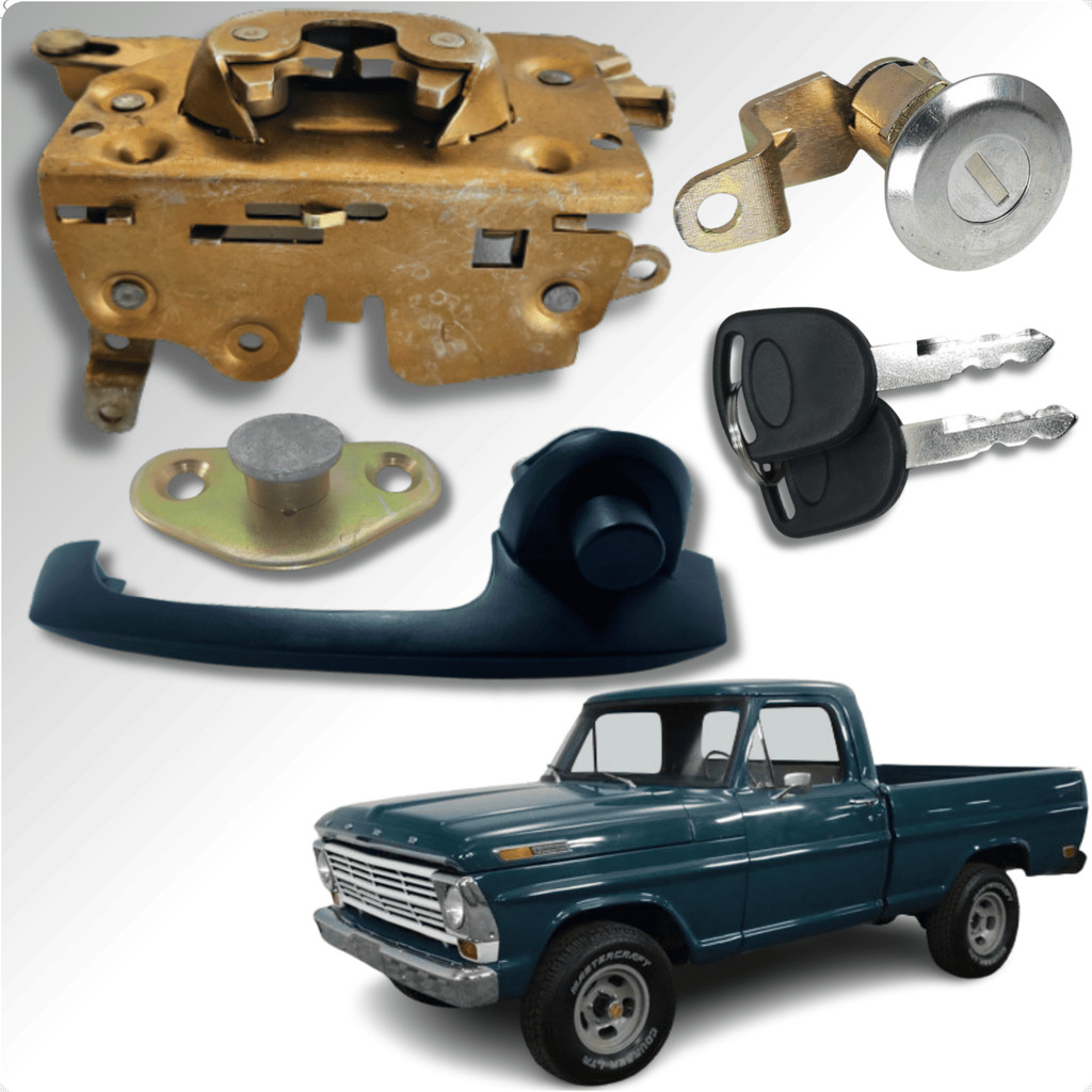 Kit Fechadura Batente Maçaneta Cilindro Com Chaves Porta Esquerda Ford F1000 F4000 1972 A 1992