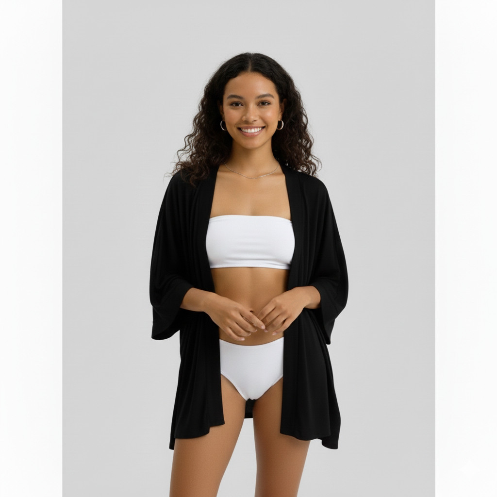 Kimono Longo de Fibra de Bambu caimento perfeito