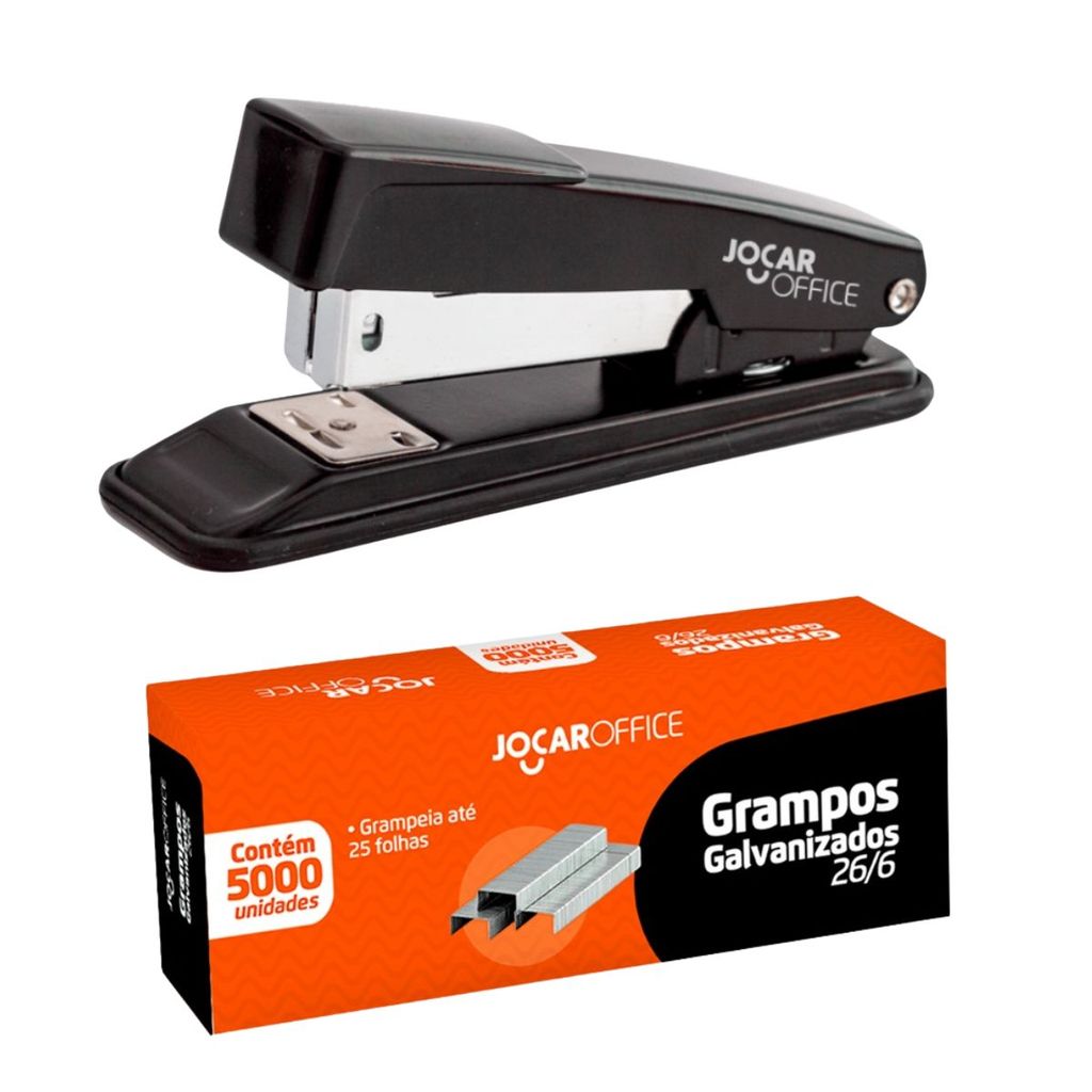 Grampeador Metal + Grampo Galvanizado 5000un Jocar Office