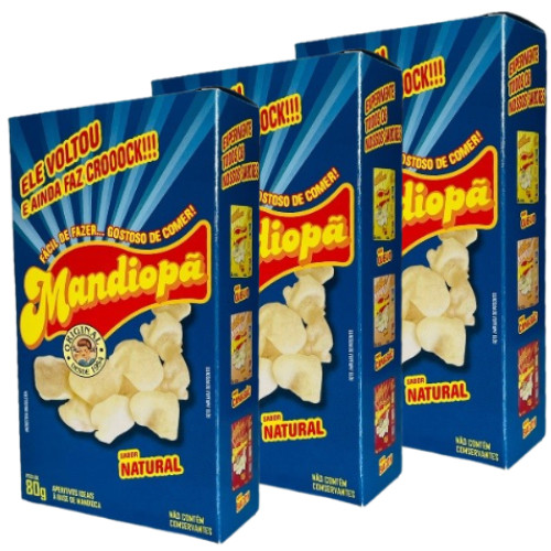 Kit Mandiopã sabor Natural Zero Glúten - 3 caixas de 80g cada em Oferta na Shopee