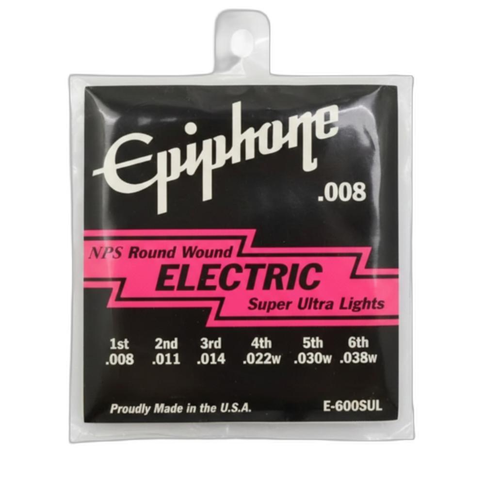 Encordoamento para Guitarra - Epiphone - 008 Electric Super Ultra Light - Made in USA (Outlet)