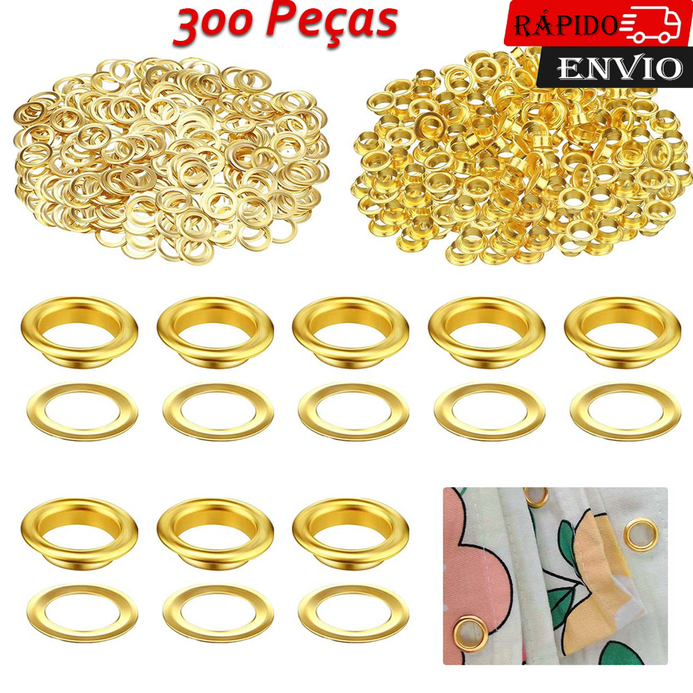 Kit de 300 peças com fecho de 10 mm para fechos de couro botões de Metal para bolsas roupas tecido jeans