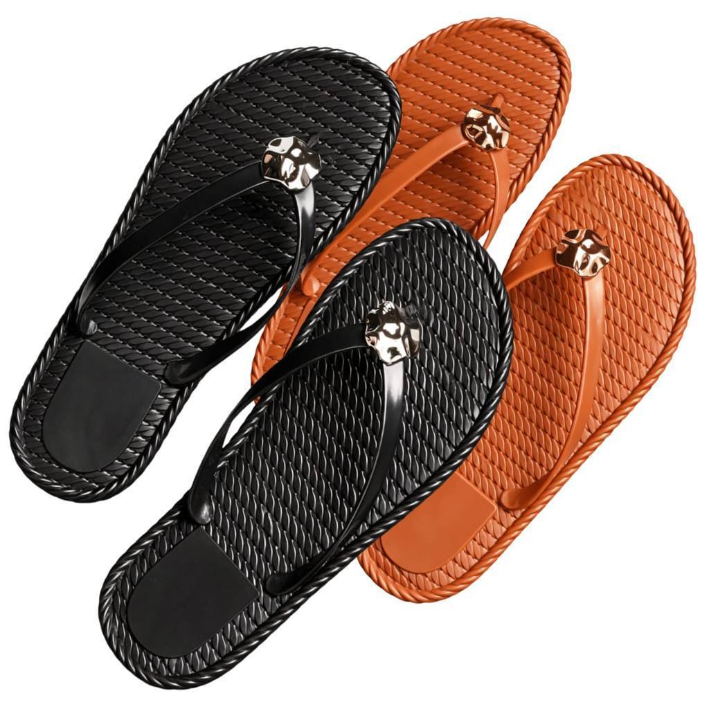 Kit 2 Pares Sandália Feminina Chinelo Confortável Jelly Dedo Sandália jelly Macio Leve Chinela Tendência