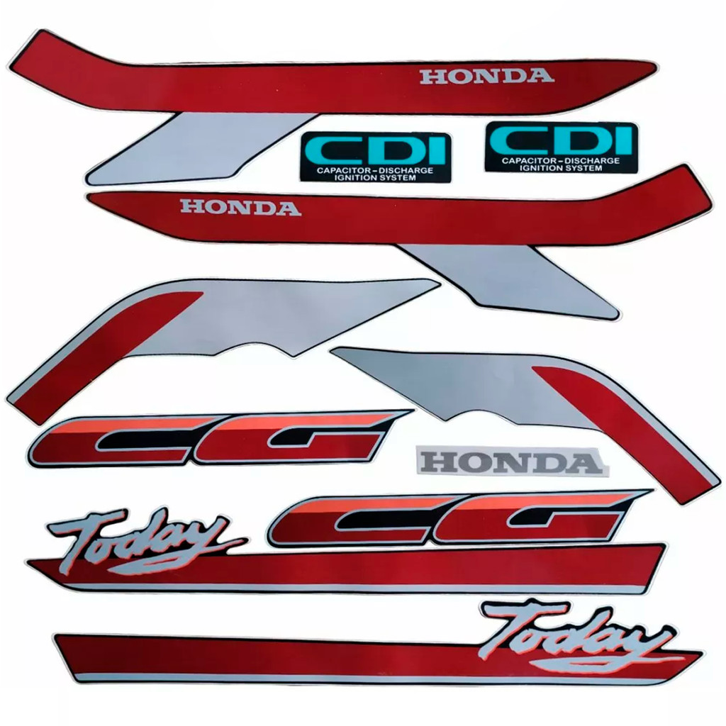 Kit Vinil Completo Adesivo Para a Moto Cg Today Preta 1992 em Oferta na Shopee