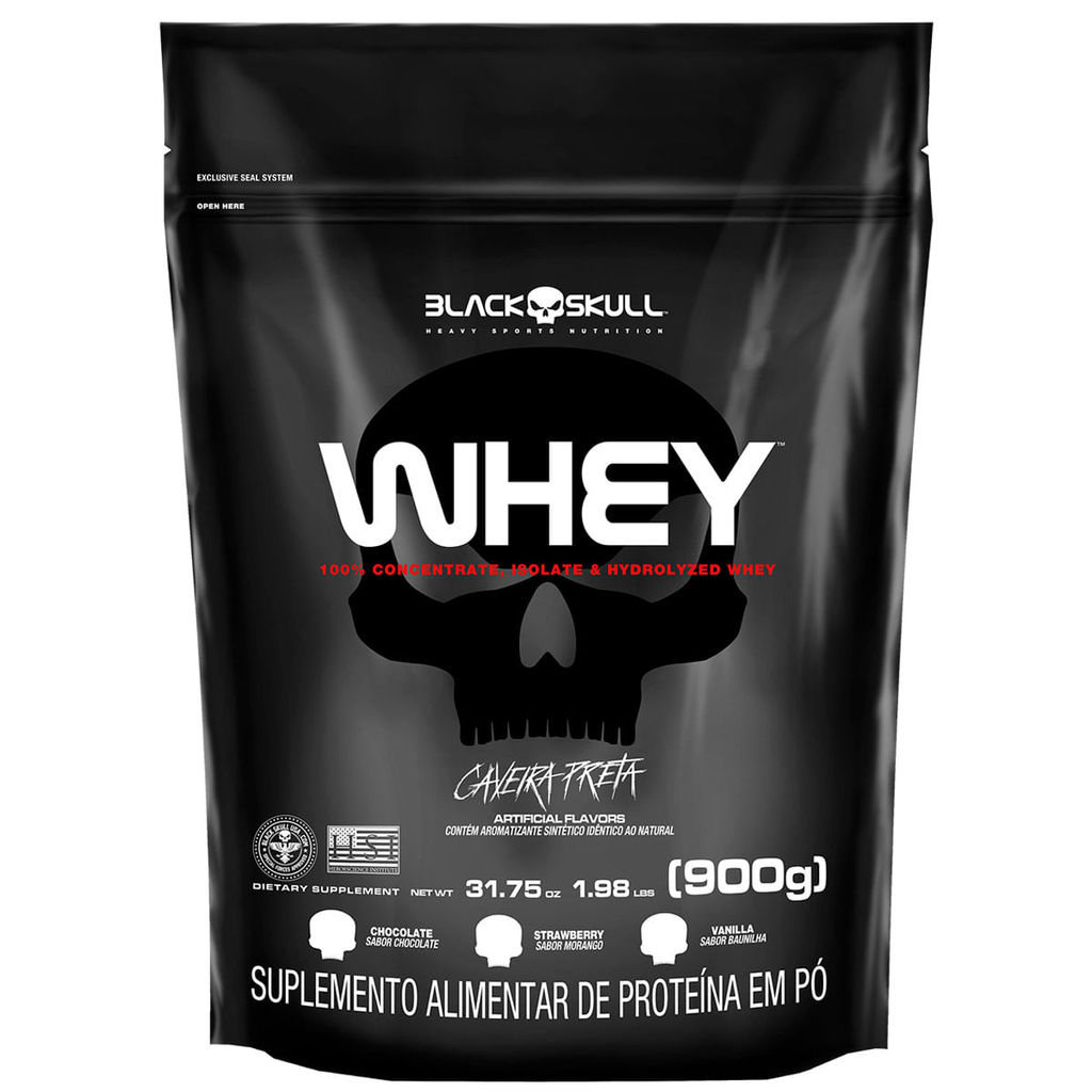 Whey Protein (WPI, WPC, WPH) - Refil 900g - Black Skull
