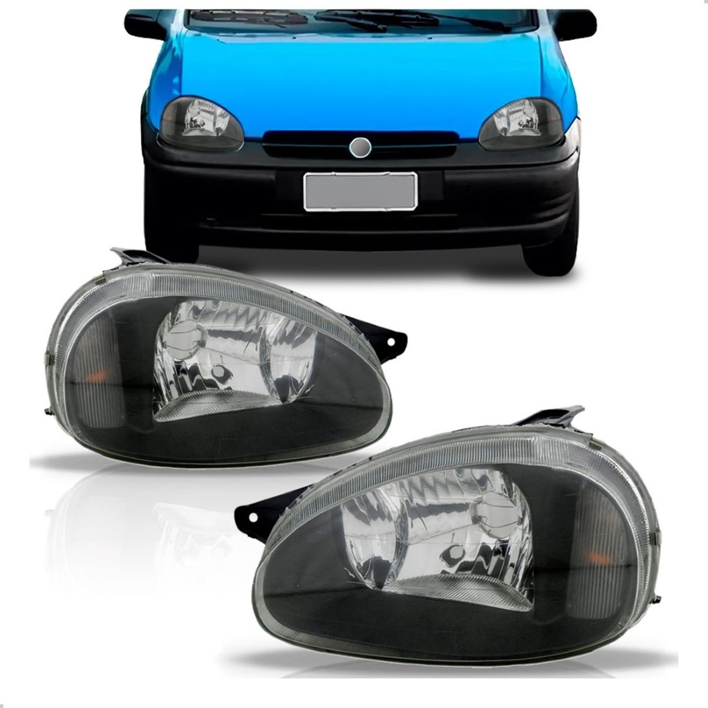 Par Farol Corsa 00 01 02 03 04 06 07 08 10 Mascara Negra