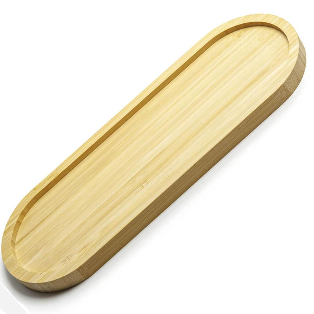 12 Bandejas Em Bambu Oval Travessa Gamela 33x12cm Petisqueiras Bandejas Multiuso UZ Decorar Restaurante