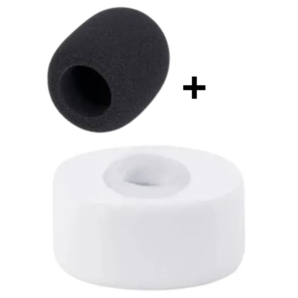Canopla Microfone Oval + Espuma para SM58 e similares Shure, Sennheiser, Leson, TSI, importados