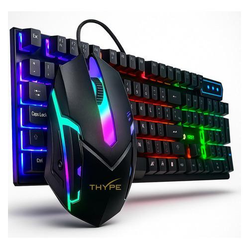Kit Teclado Gamer Thype Membrana Com Mouse Rgb Luminoso Cor Do Mouse Preto Cor Do Teclado Preto