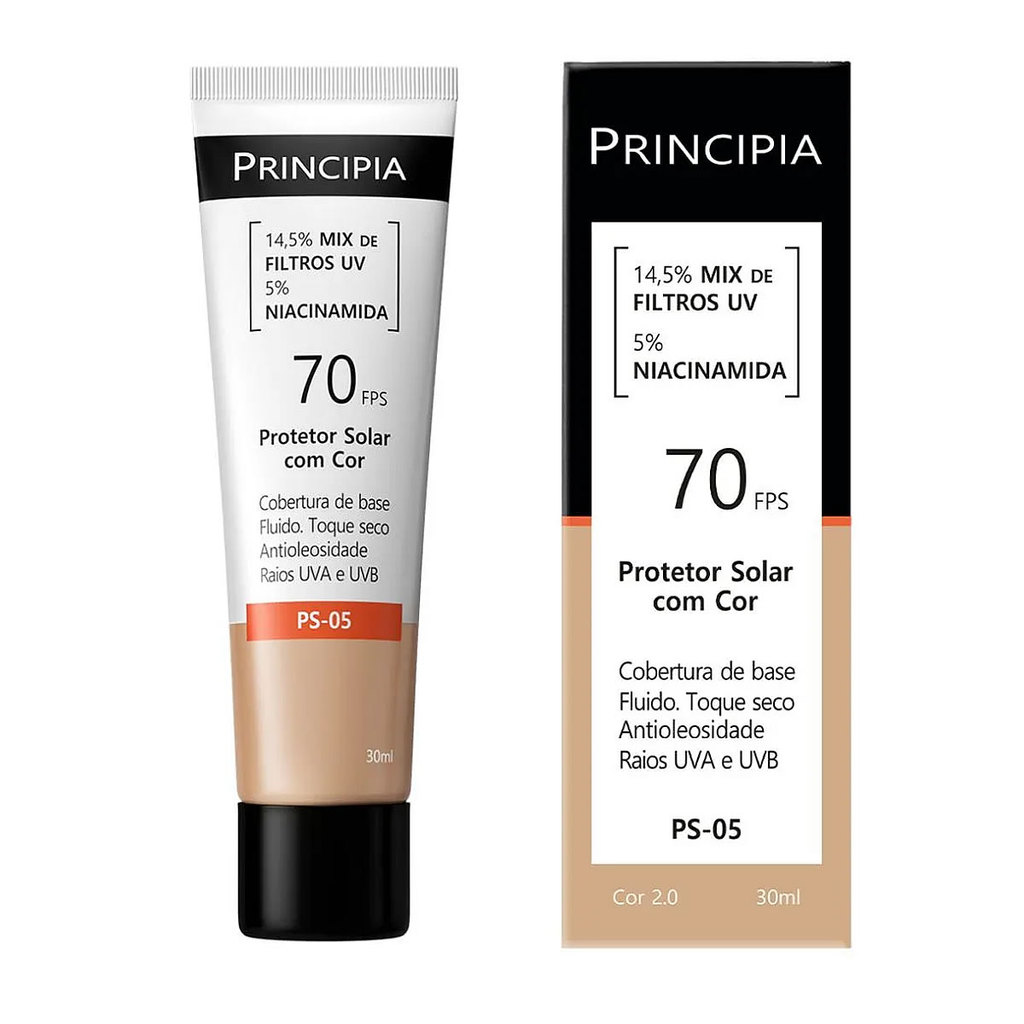 Protetor Solar Principia Niacinamida FPS70 Cor 2.0 PS-05 30ml em Oferta na Shopee
