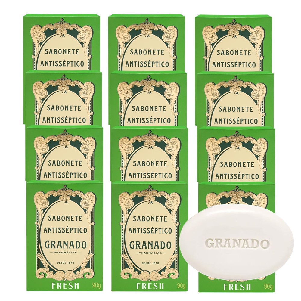 Kit 12 Sabonete Phebo Granado Antisséptico Fresh Anti Acne e Oleosidade em Barra 90g