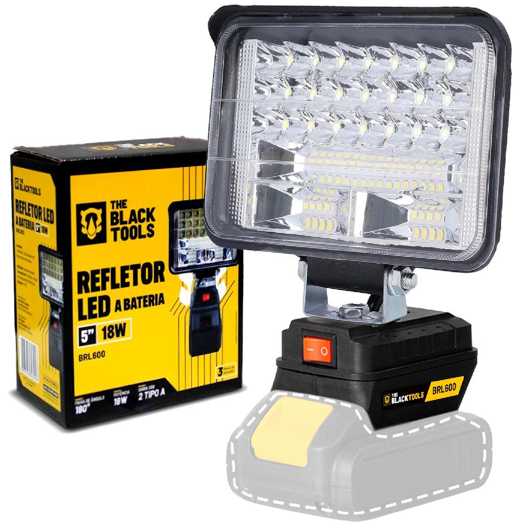 Lanterna Refletor Lampada Luz Led 12w A Bateria 21v Portátil Recarregável Bivolt The Black Tools em Oferta na Shopee