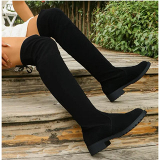 Bota Feminina Montaria Over The Knee Cano Alto Camurça Tendência em Oferta na Shopee
