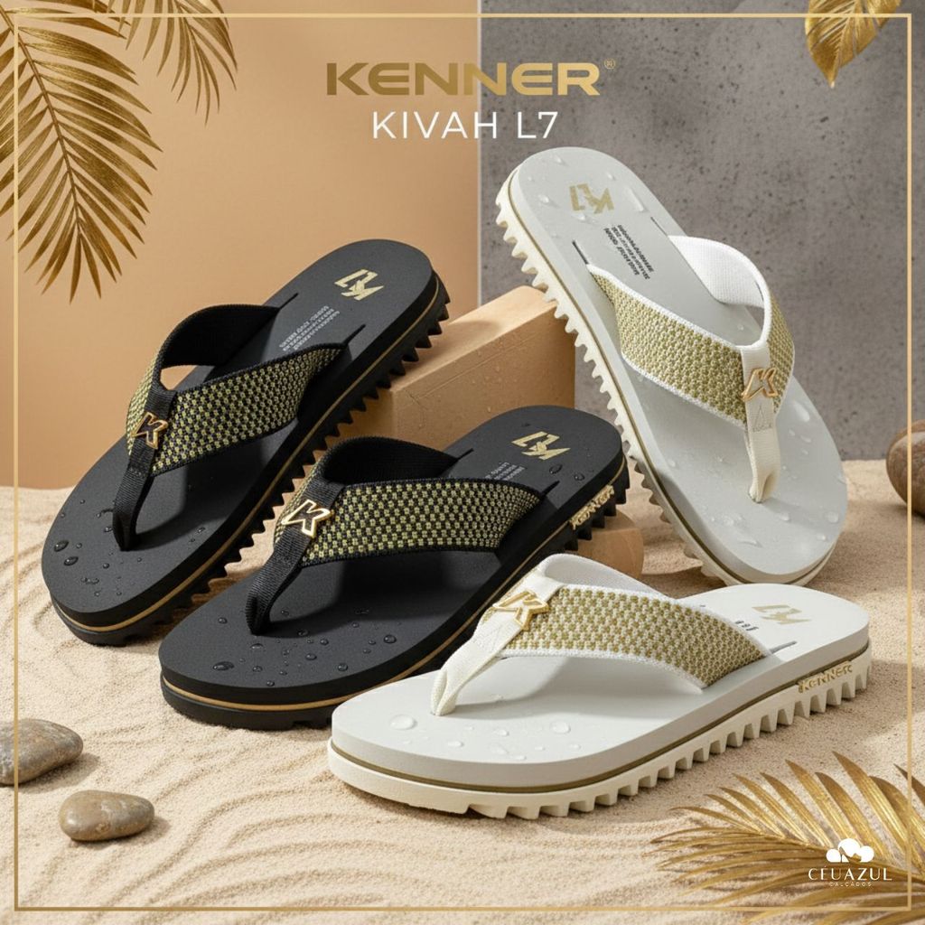 Chinelo Masculino Kenner Collab Kivah Dots L7 Original em Oferta na Shopee