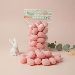 Ovinhos de Páscoa Decorativos Granulados Rosa - 3cm - 25 unidades - Rizzo
