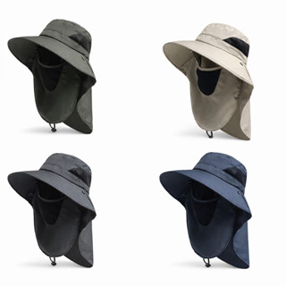 Chapéu Unissex Aba Larga com Protetor UV para Pesca Trilha e Atividades em Oferta na Shopee